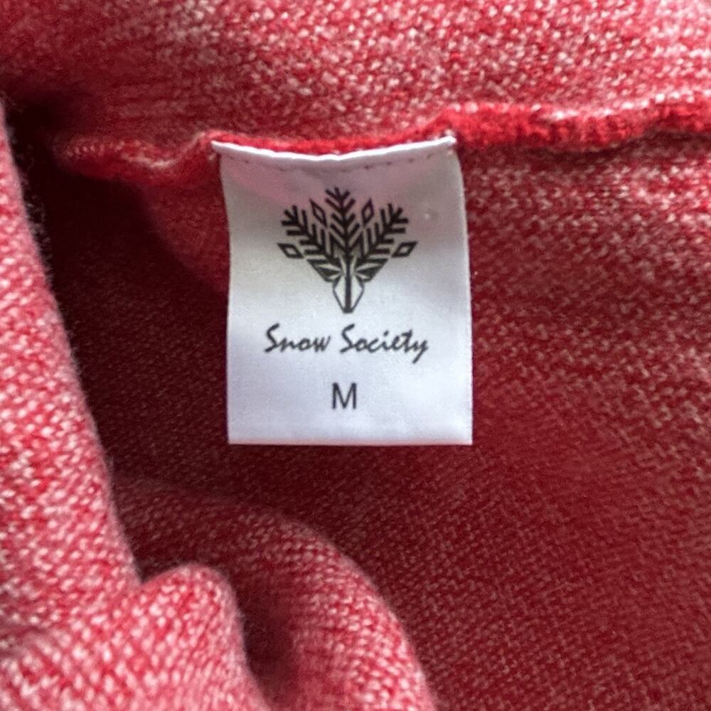 Aspen Snow Society 100% Italian Merino Wool Turtleneck Sweater Womens Medium Red - Picture 8 of 9